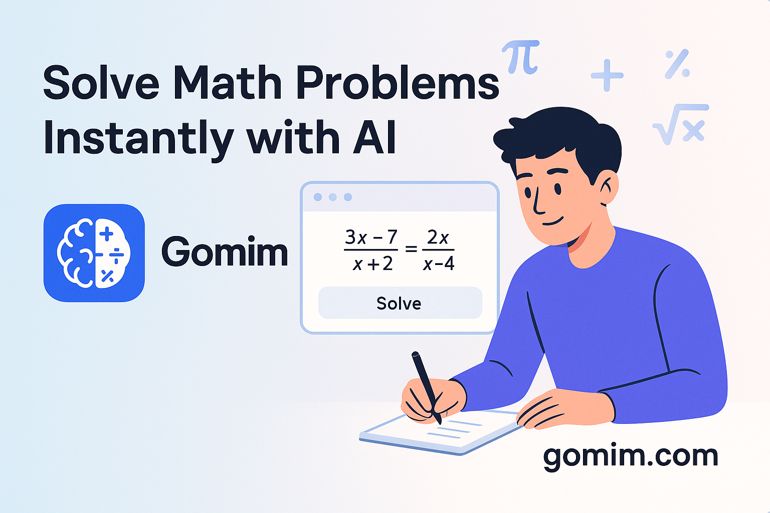 Gomim Math AI - 逐步解決複雜的數學問題 - 由AI提供支持 media 1