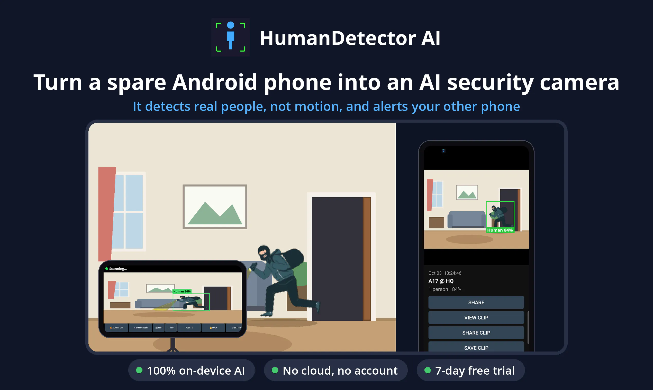 Human Detector Security Camera Android 