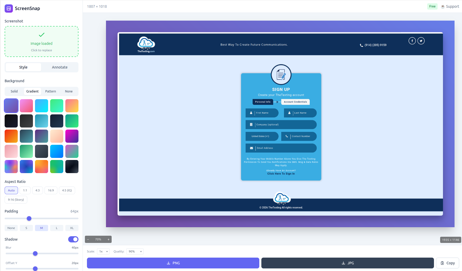 ScreenSnap Free - Screenshot 2 showing product features and functionality