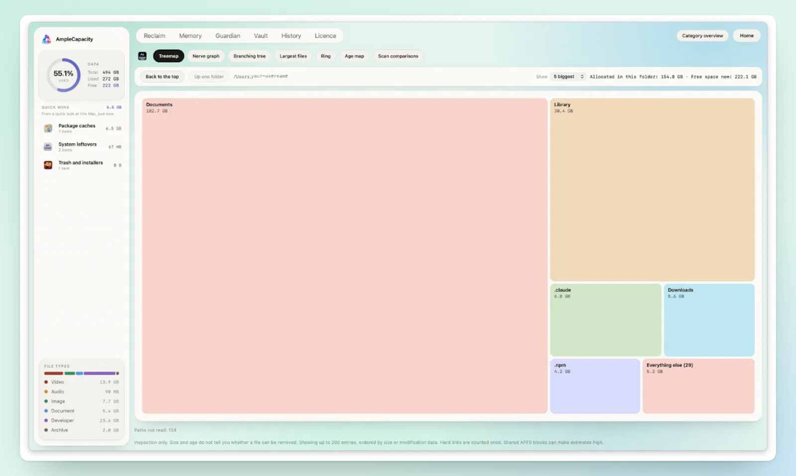 AmpleCapacity — Make room on MAC screenshot 1