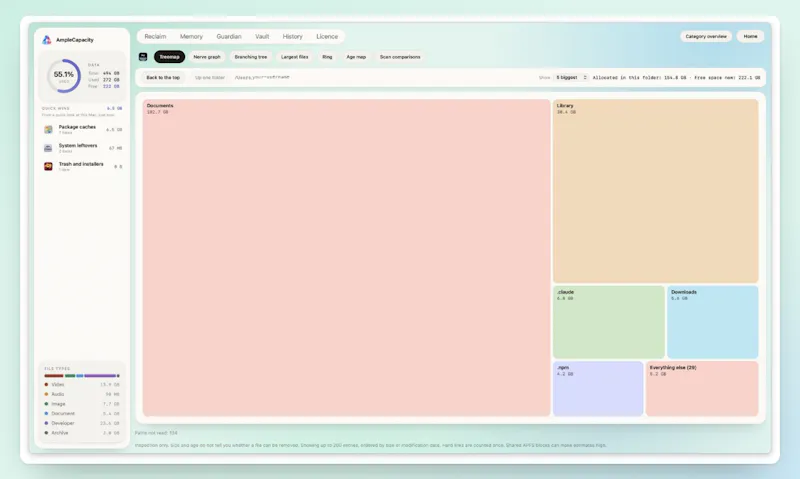 AmpleCapacity — Make room on MAC screenshot 1