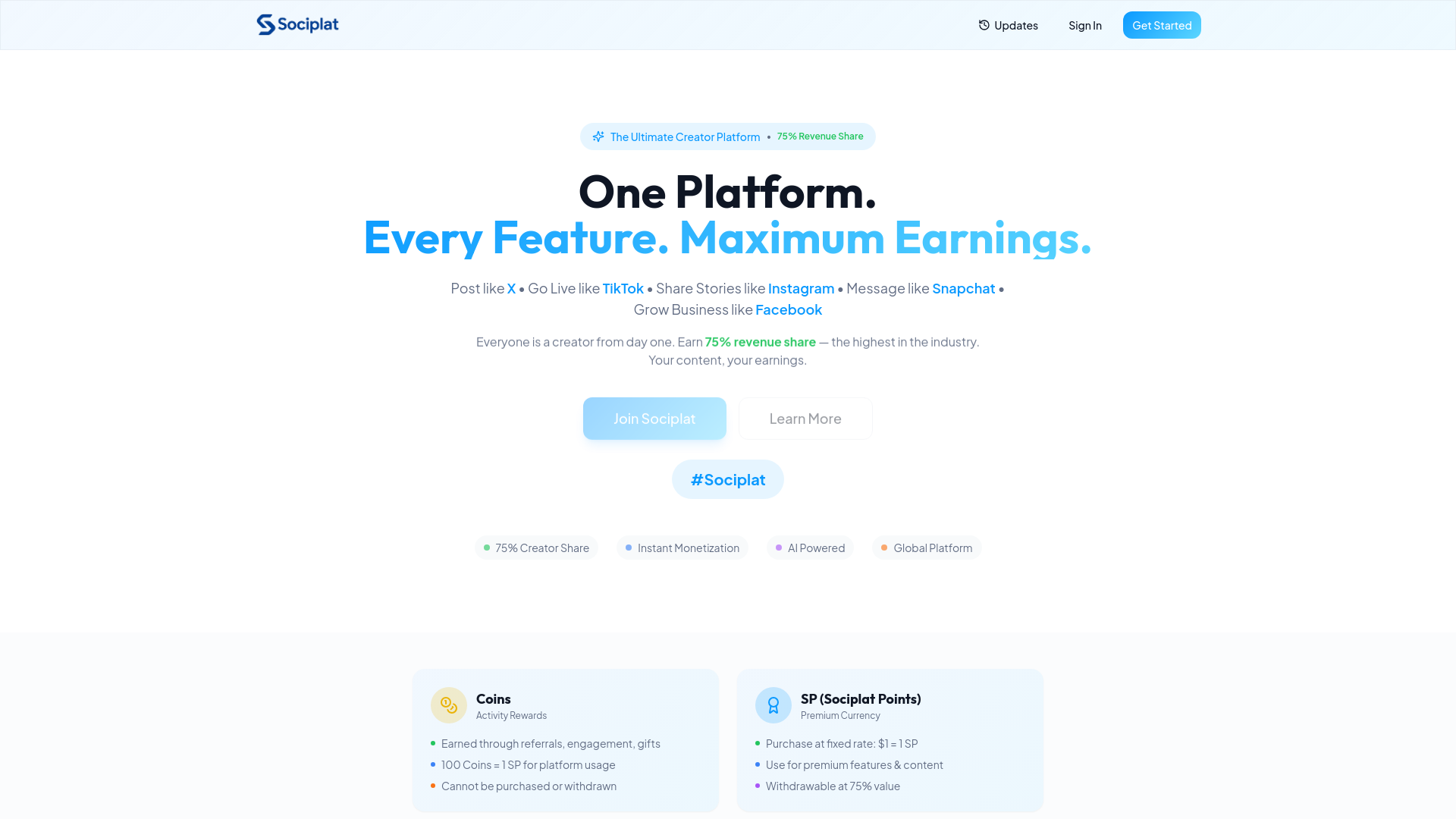 Sociplat - Main product screenshot demonstrating key features and user interface