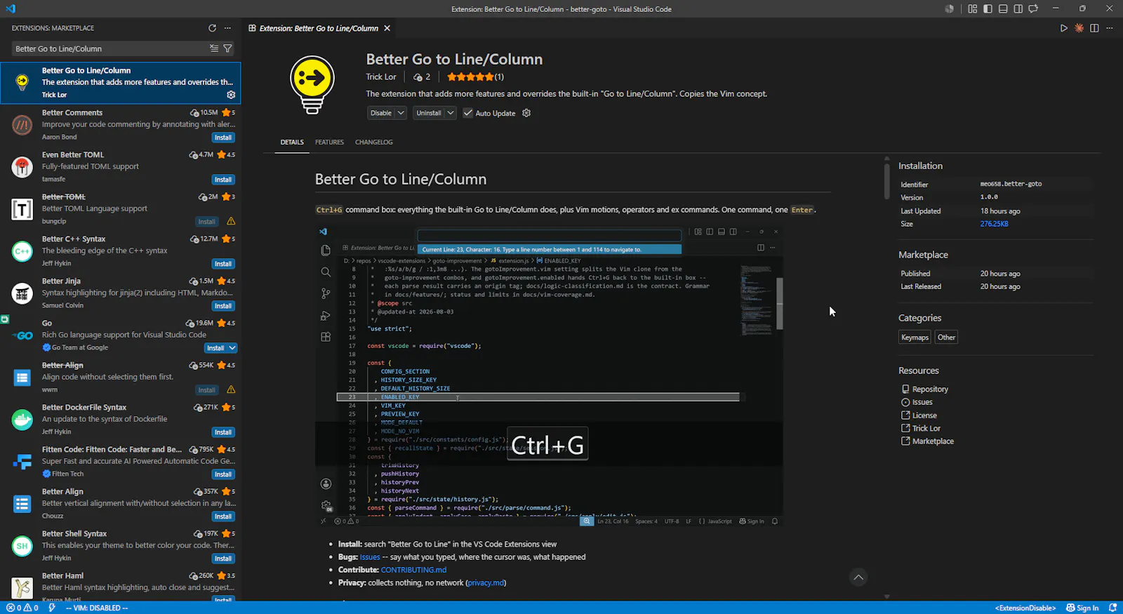 Better Go to Line/Column screenshot 3
