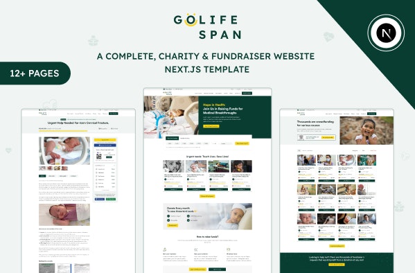 กามารมณ์ - เทมเพลตเว็บไซต์ fundraiser next.js media 1