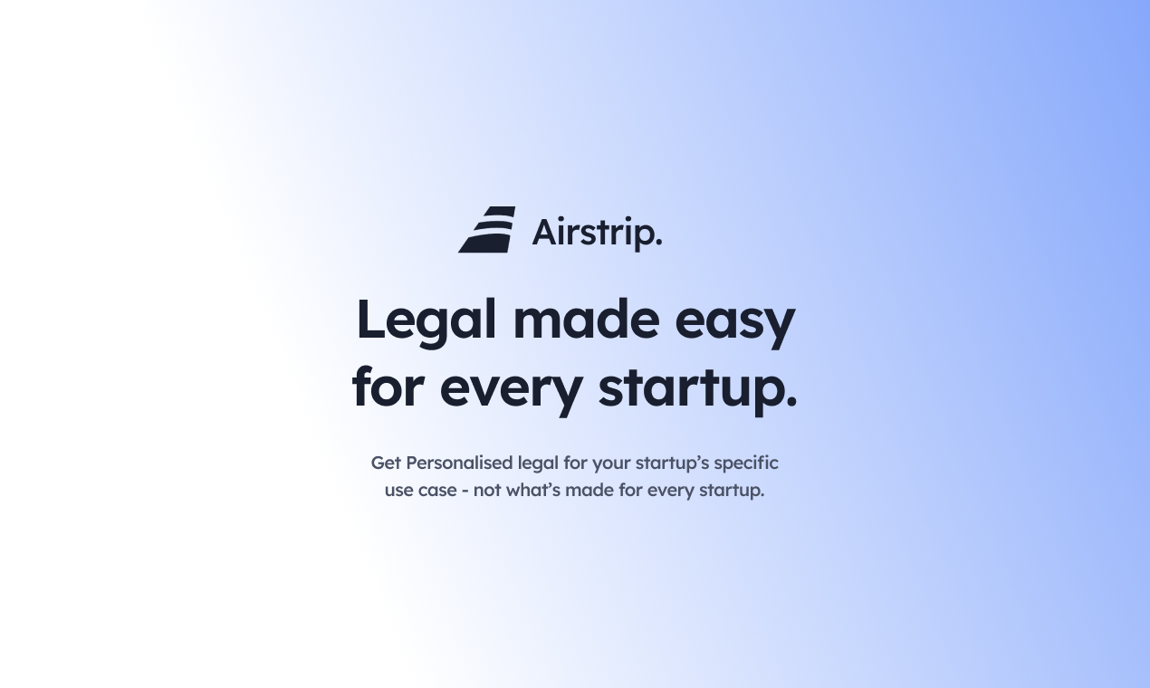 startuptile Airstrip AI-Legal made easier for every Startup.