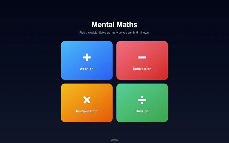 Mental Maths Trainer screenshot 1
