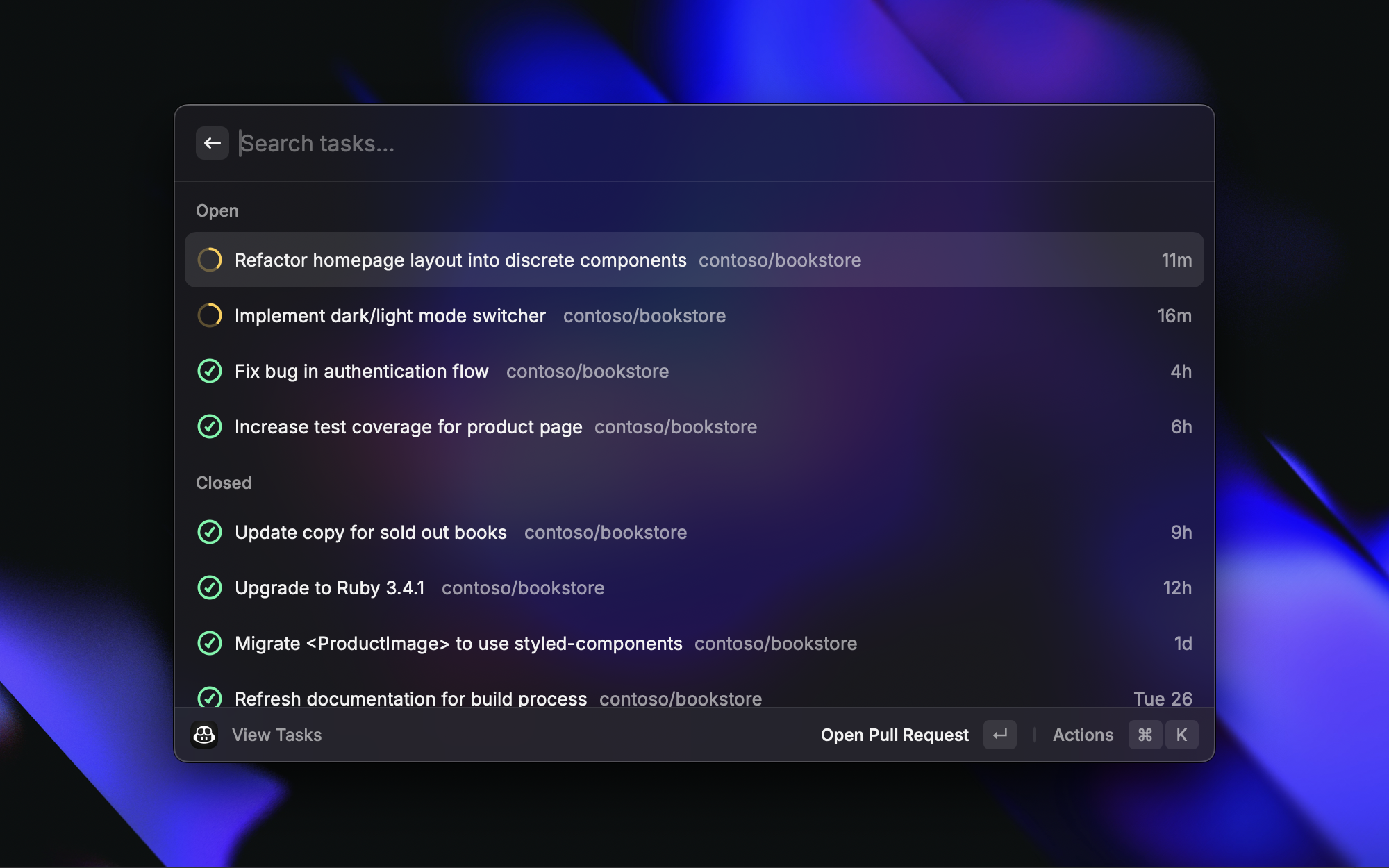 Média Github Copilot pour Raycast - Déléguer les tâches et suivre les progrès de Raycast 2