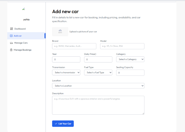 MERN Car Rental System gallery image