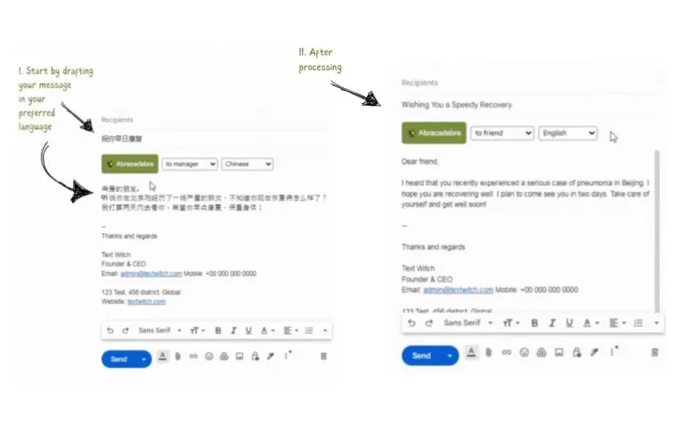 Metin değiştirme - Gmail içinde AI e -posta büyüsü: 1 tıklamayla yeniden yazın ve özetleyin medya 5