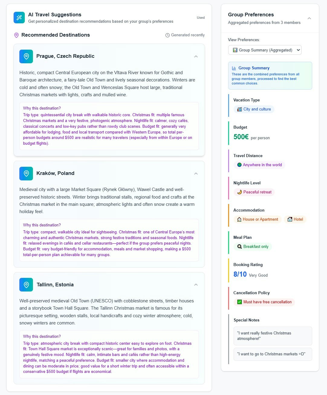 Genio de vacaciones - ¡Encuentra el mejor tiempo de vacaciones y preferencias para tu grupo! media 4