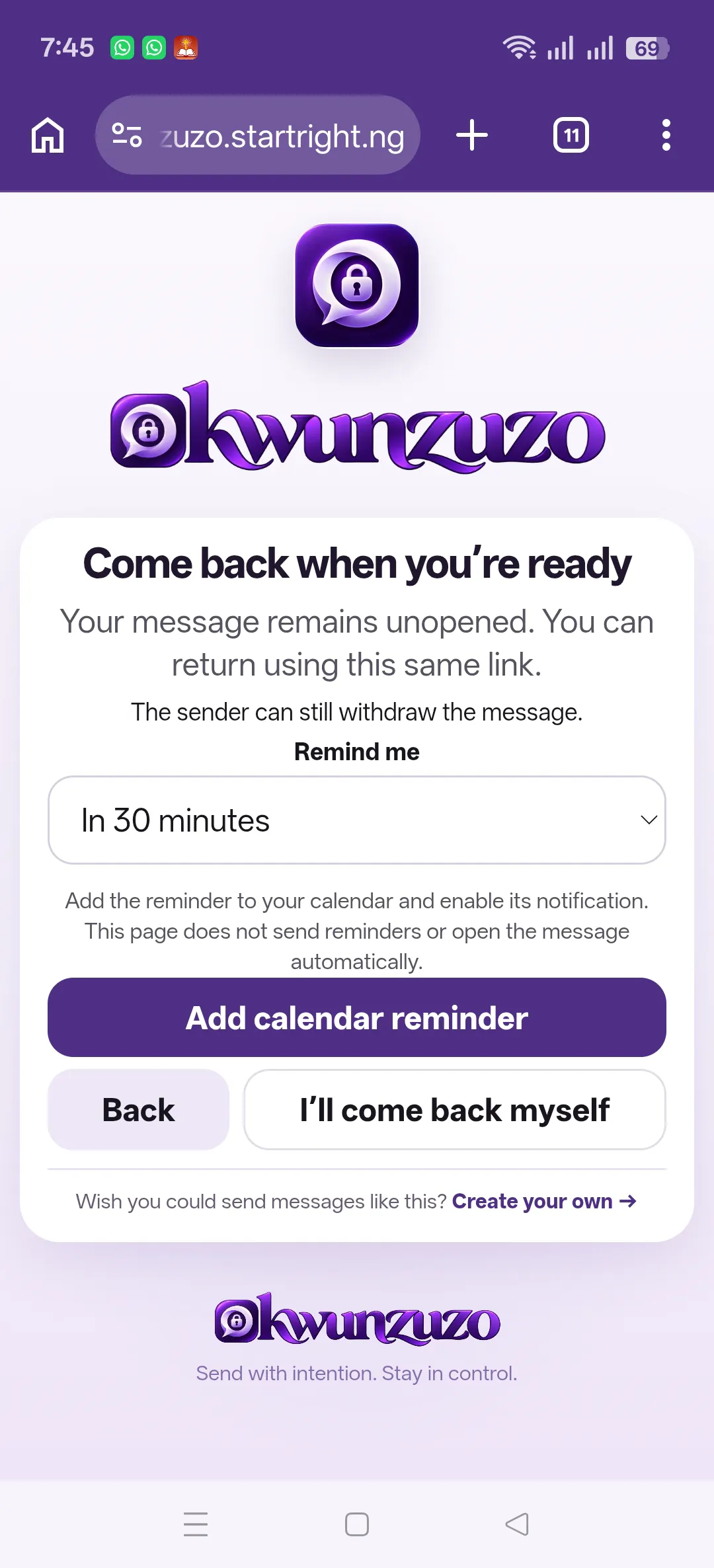 Okwunzuzo gallery image