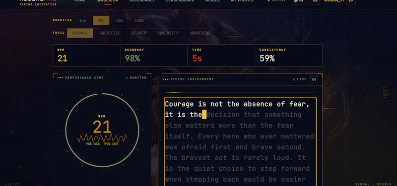 Typing tests with RPG-style tiers screenshot 4