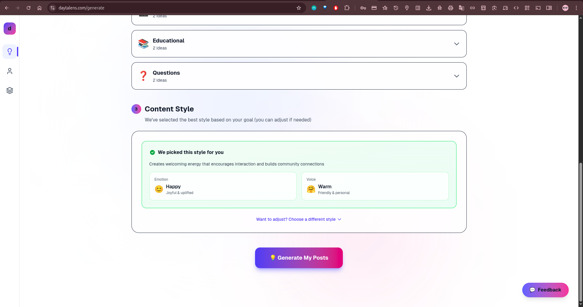 Daytalens - Screenshot 3 showing product features and functionality