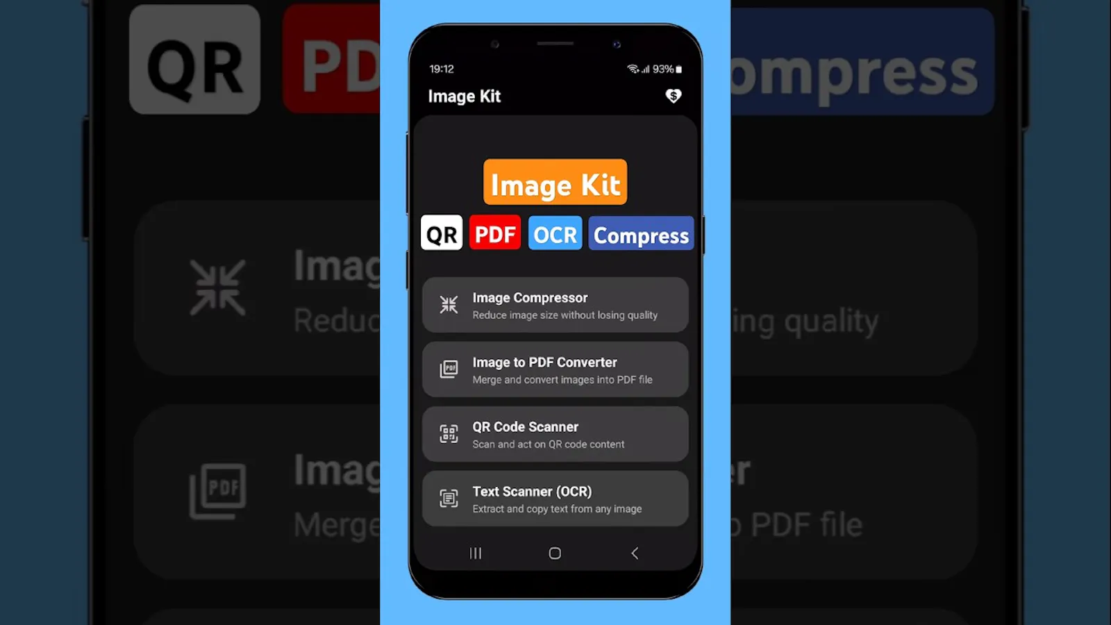 Image Kit - OCR, PDF, QR scan, Compress screenshot 1 (video preview)