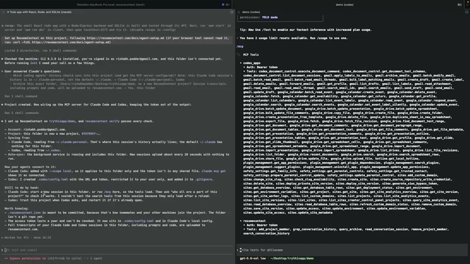 ResumeContext screenshot 1 (video preview)