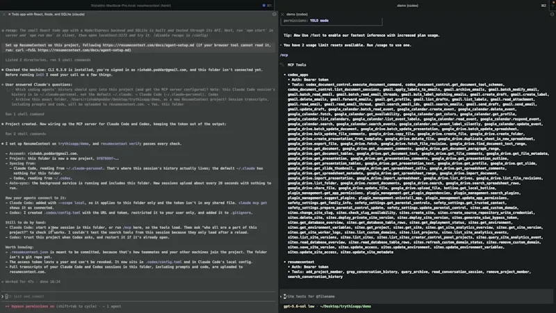 ResumeContext screenshot 1 (video preview)
