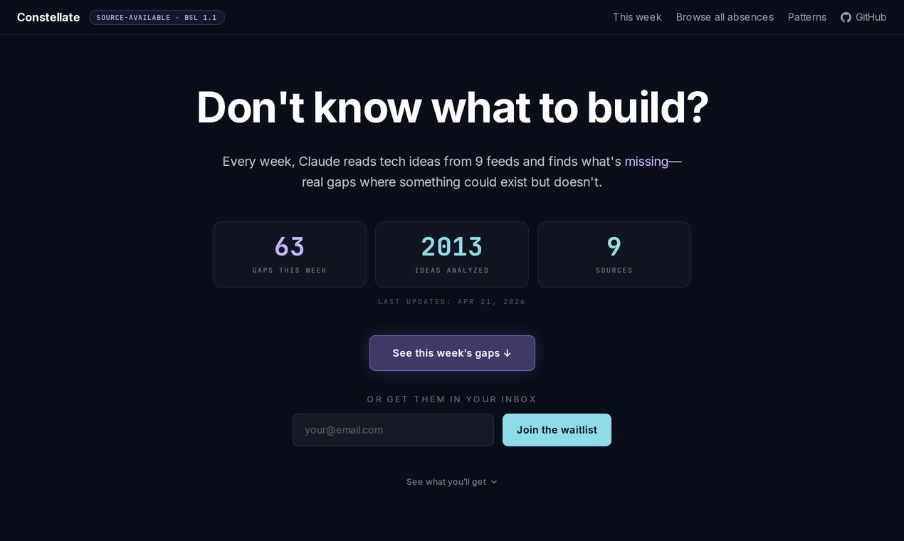 Constellate — Find what's missing