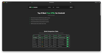 Top 5 VPN Free Android portal gallery image