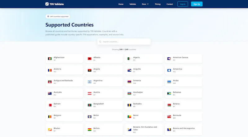 TIN Validate screenshot 2