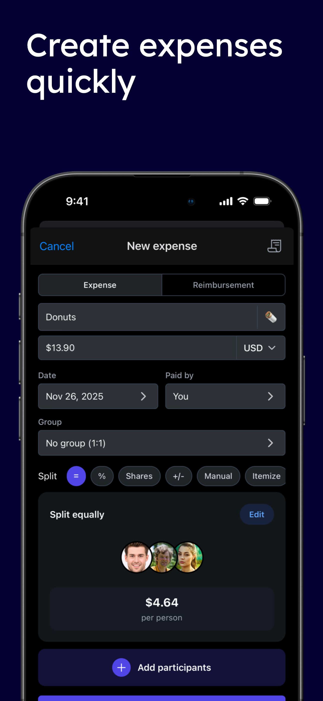 SplitMyExpenses on iOS & Android gallery image