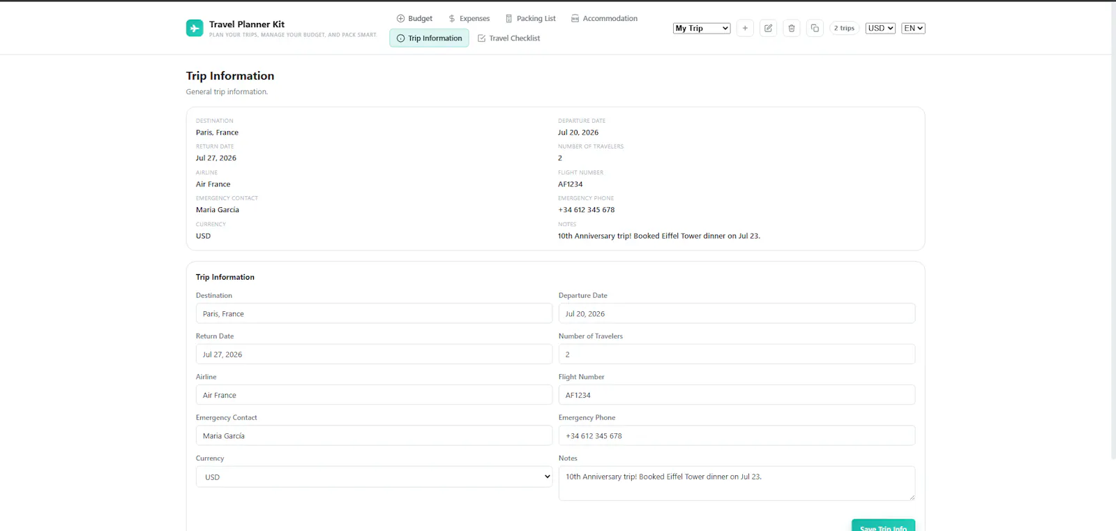 Travel Planner Kit screenshot 6
