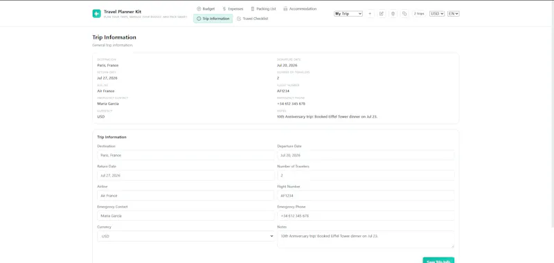 Travel Planner Kit screenshot 6