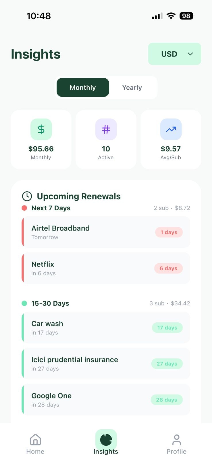 TrackSub - Main product screenshot demonstrating key features and user interface