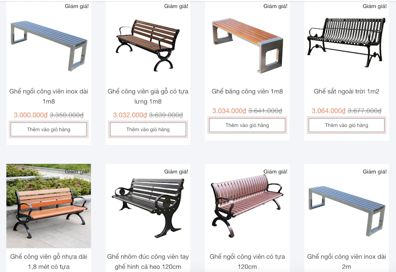 Ghế Công Viên Chất Lượng Cao Chính Hãng screenshot 8