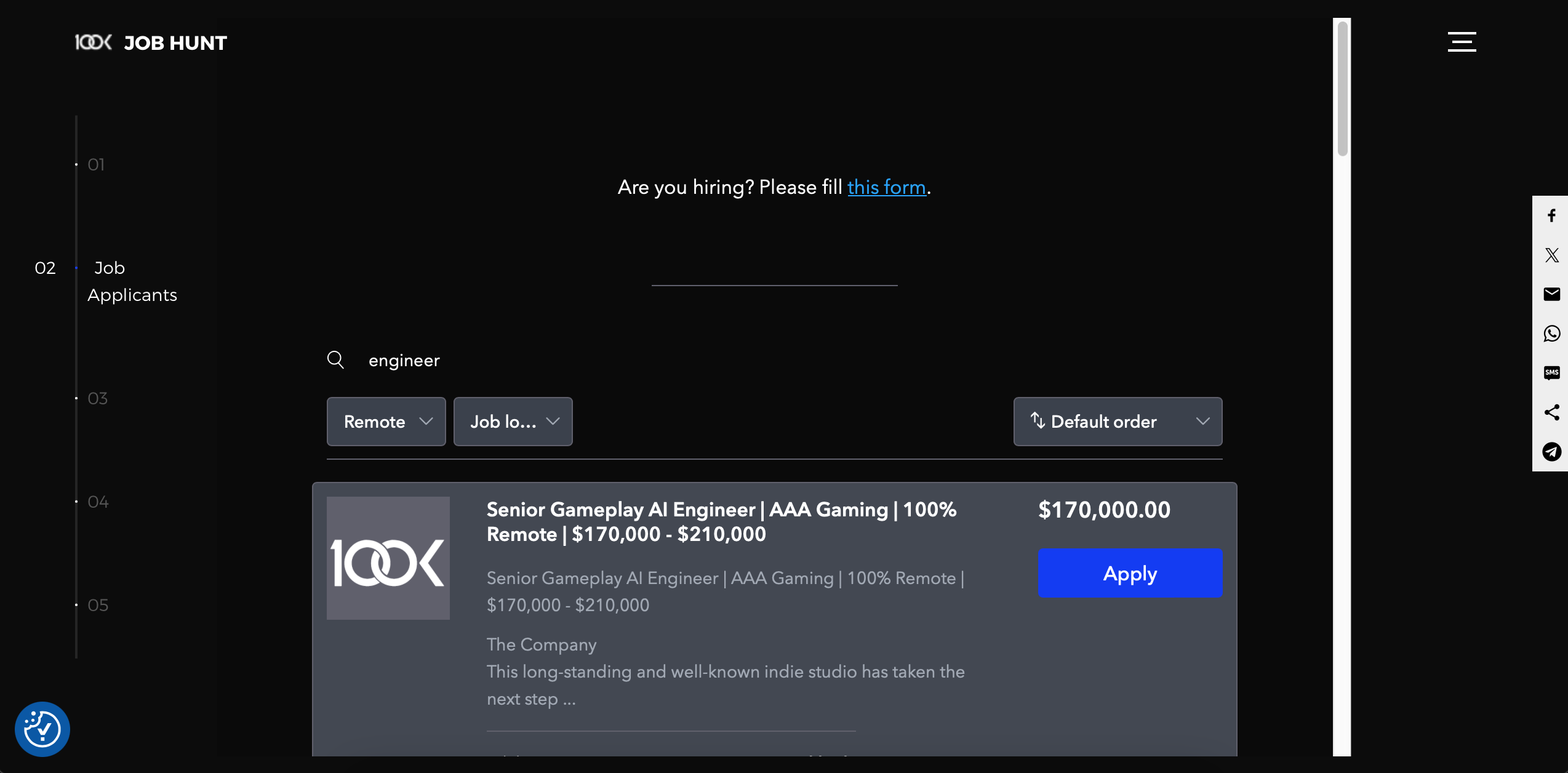 Mídia 2 de 100k Hunt Job Hunt - Encontre empregos que oferecem um salário mínimo de US $ 100000 em todo o mundo