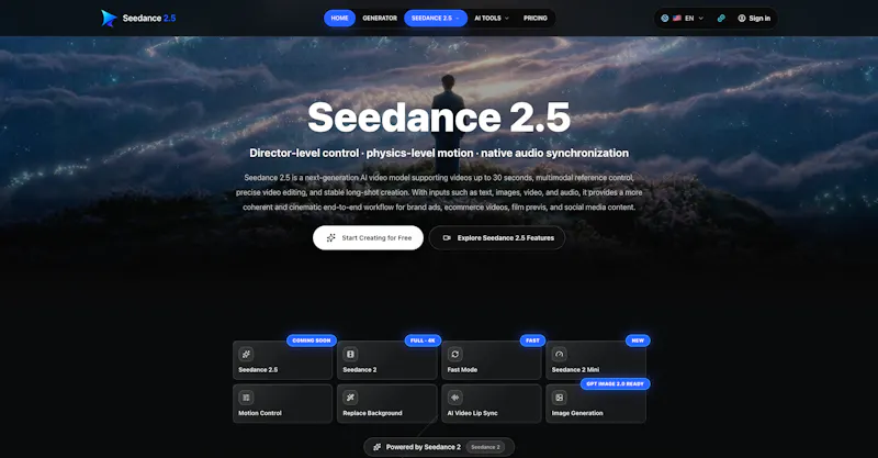 Seedance 2.5 screenshot 1
