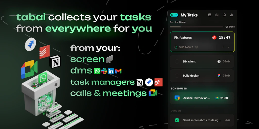 TabAI:從各處收集您的任務,讓您保持專注