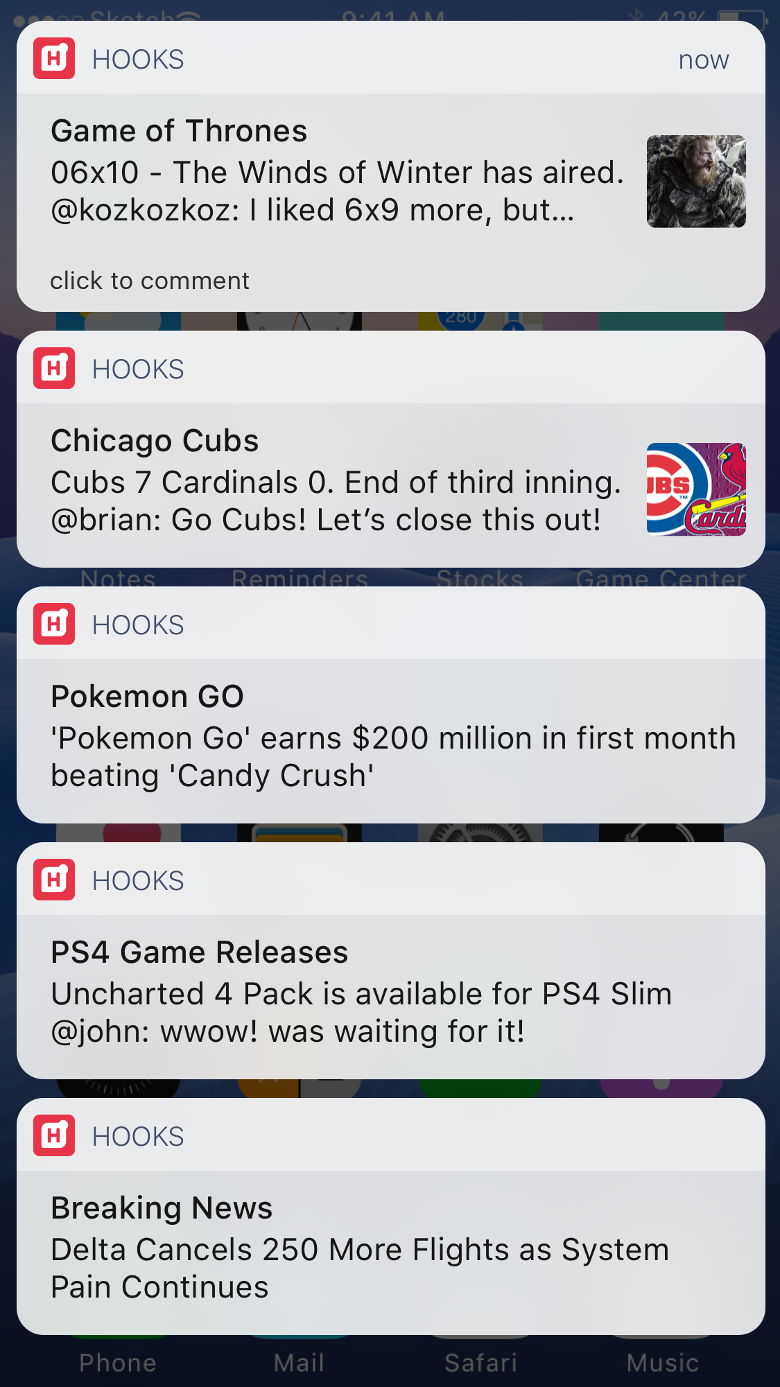 Hooks for iOS Image