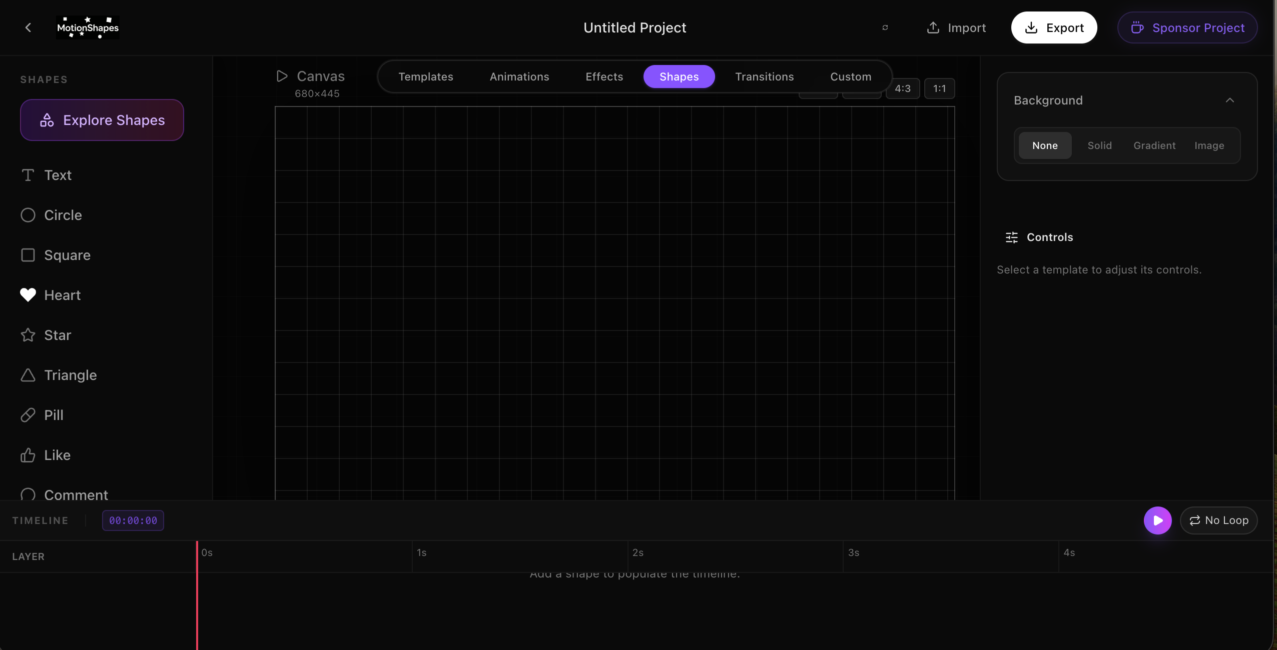 MotionShapes - Main product screenshot demonstrating key features and user interface