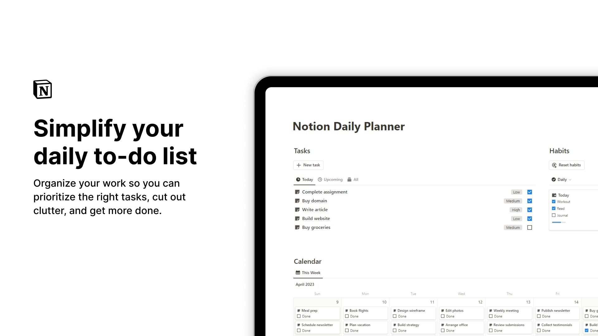 Notion Daily Planner