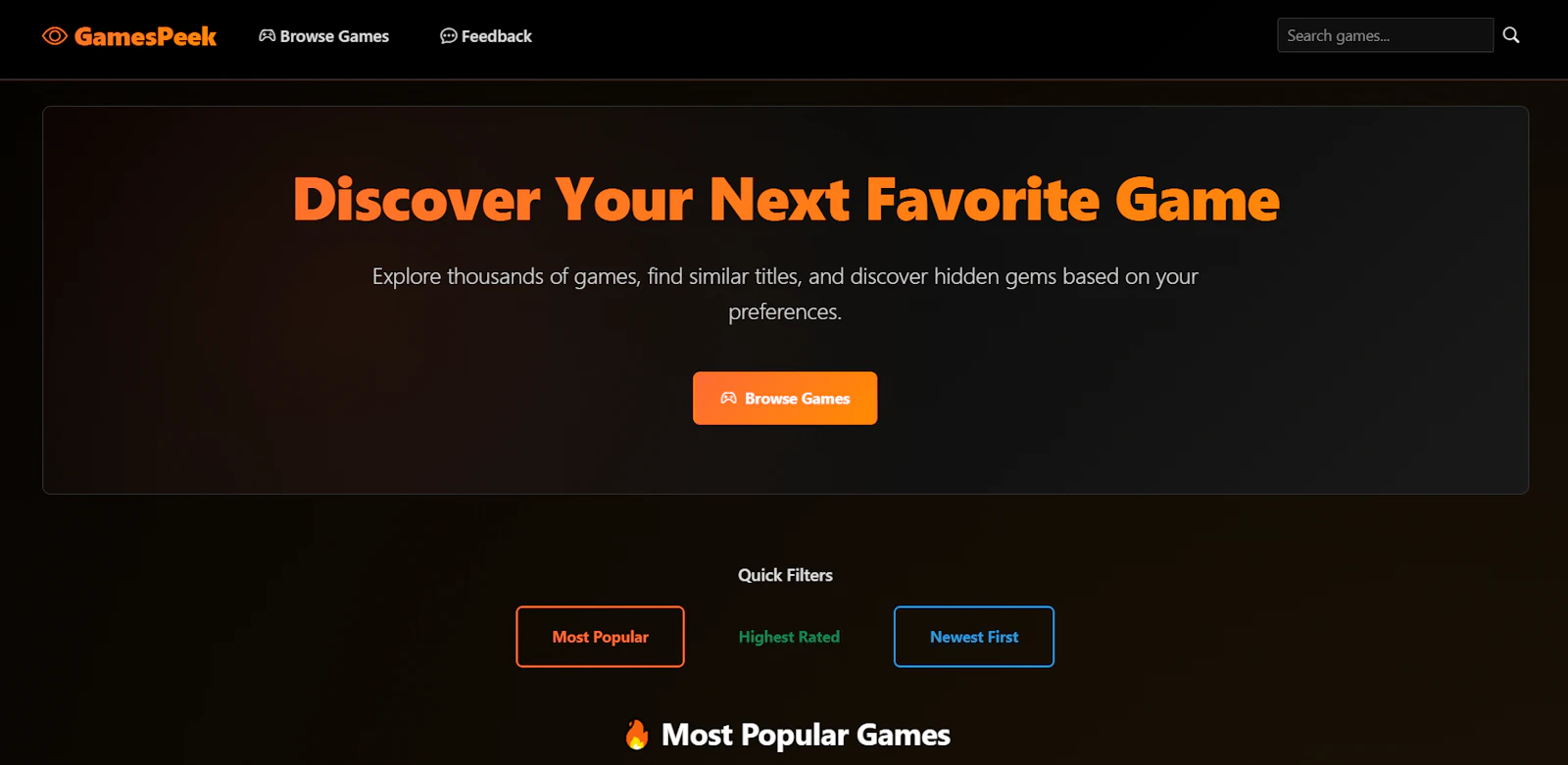 GamesPeek screenshot 1