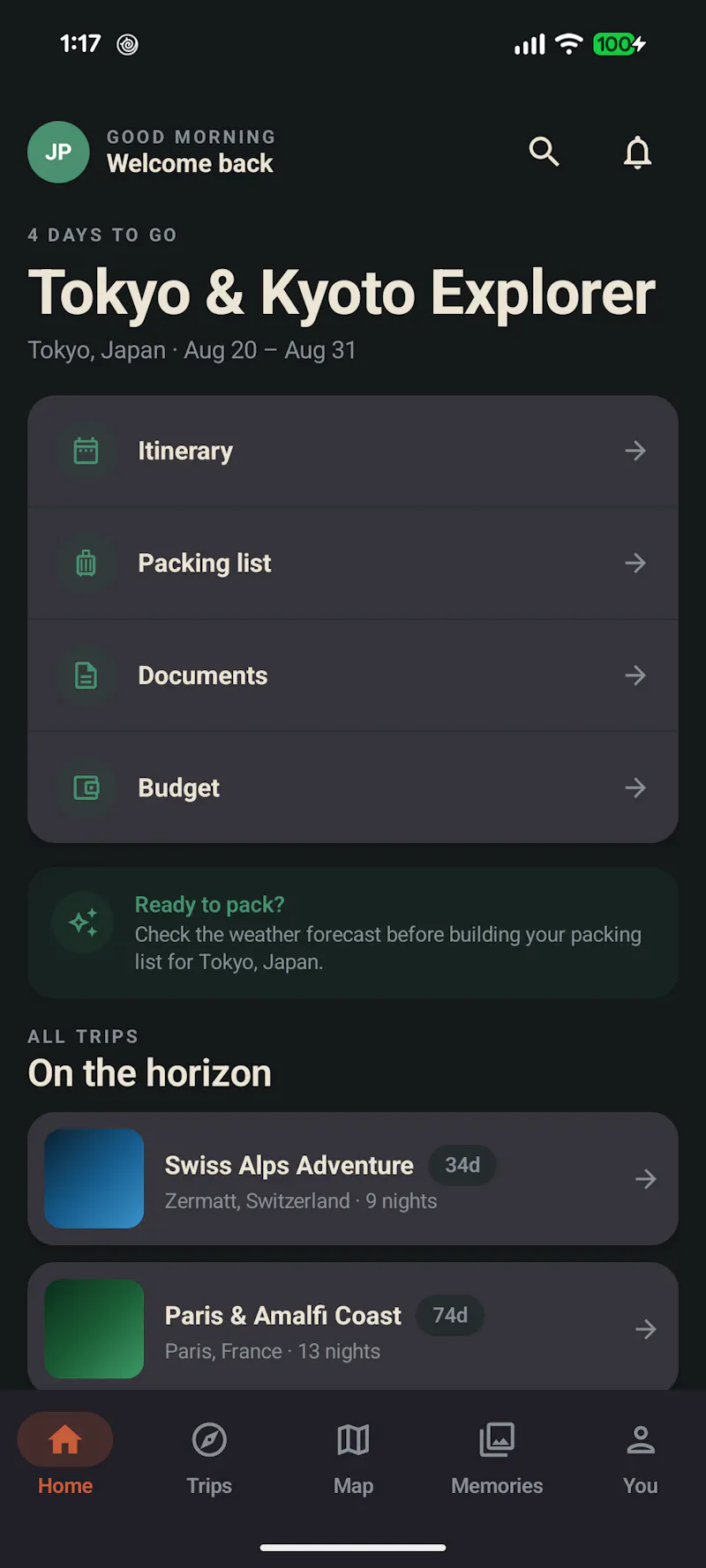 TripPack: Travel & Packing screenshot 1