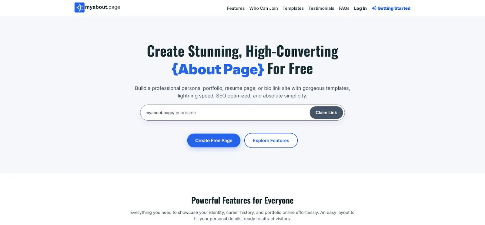 My About Page screenshot 2