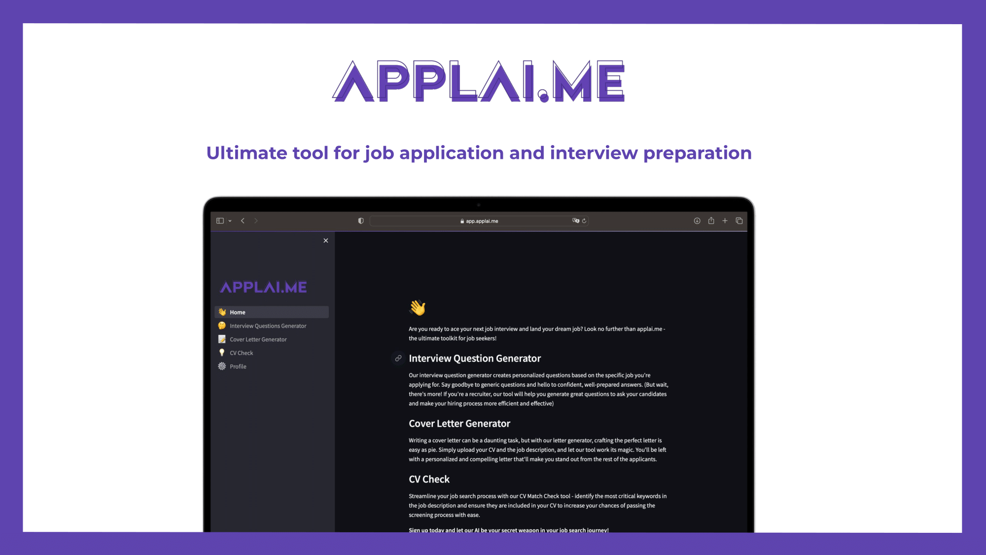 applai.me - 구직 응용 프로그램 및 인터뷰 준비를위한 궁극적 도구 미디어 1