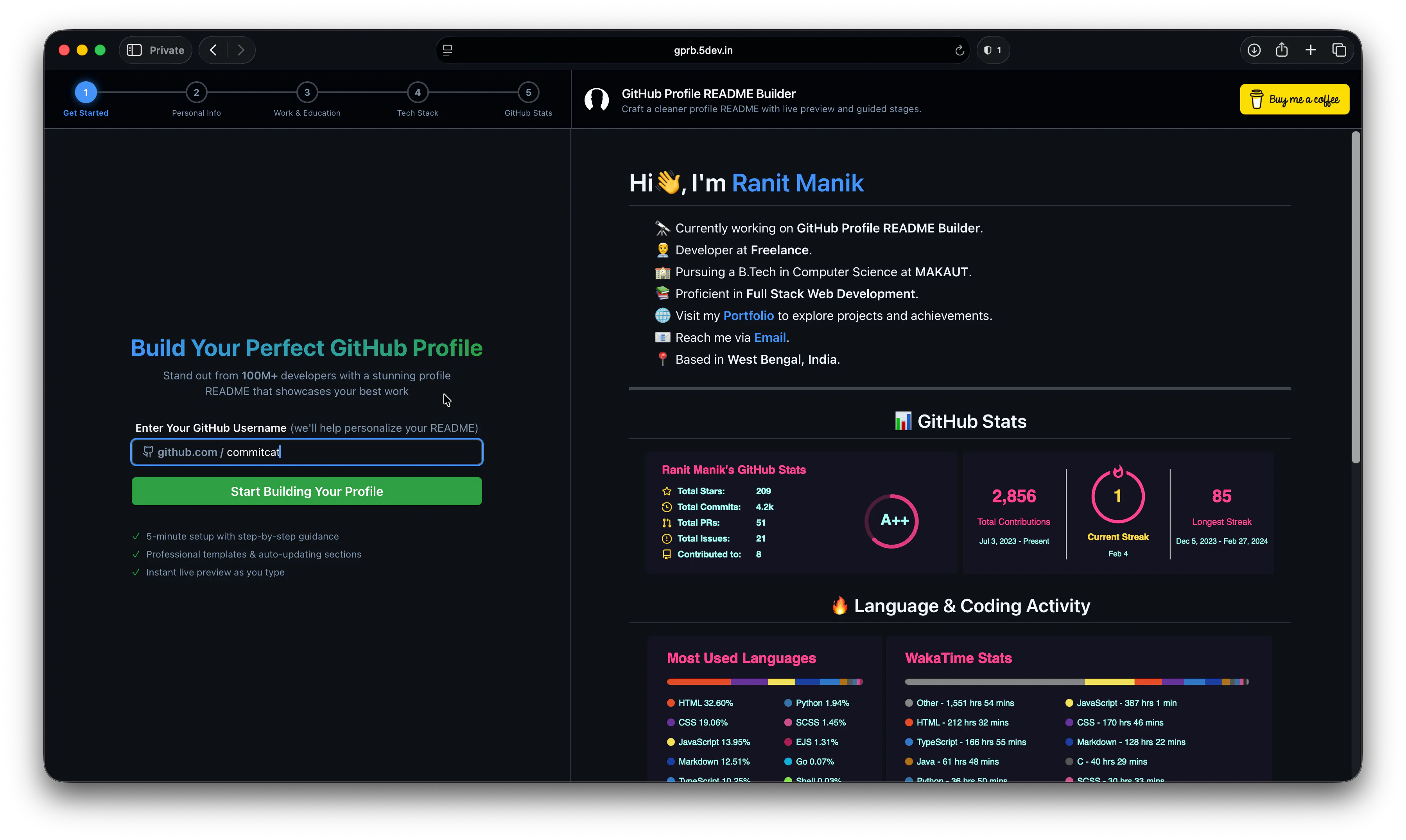Banner del producto GitHub Profile README Builder