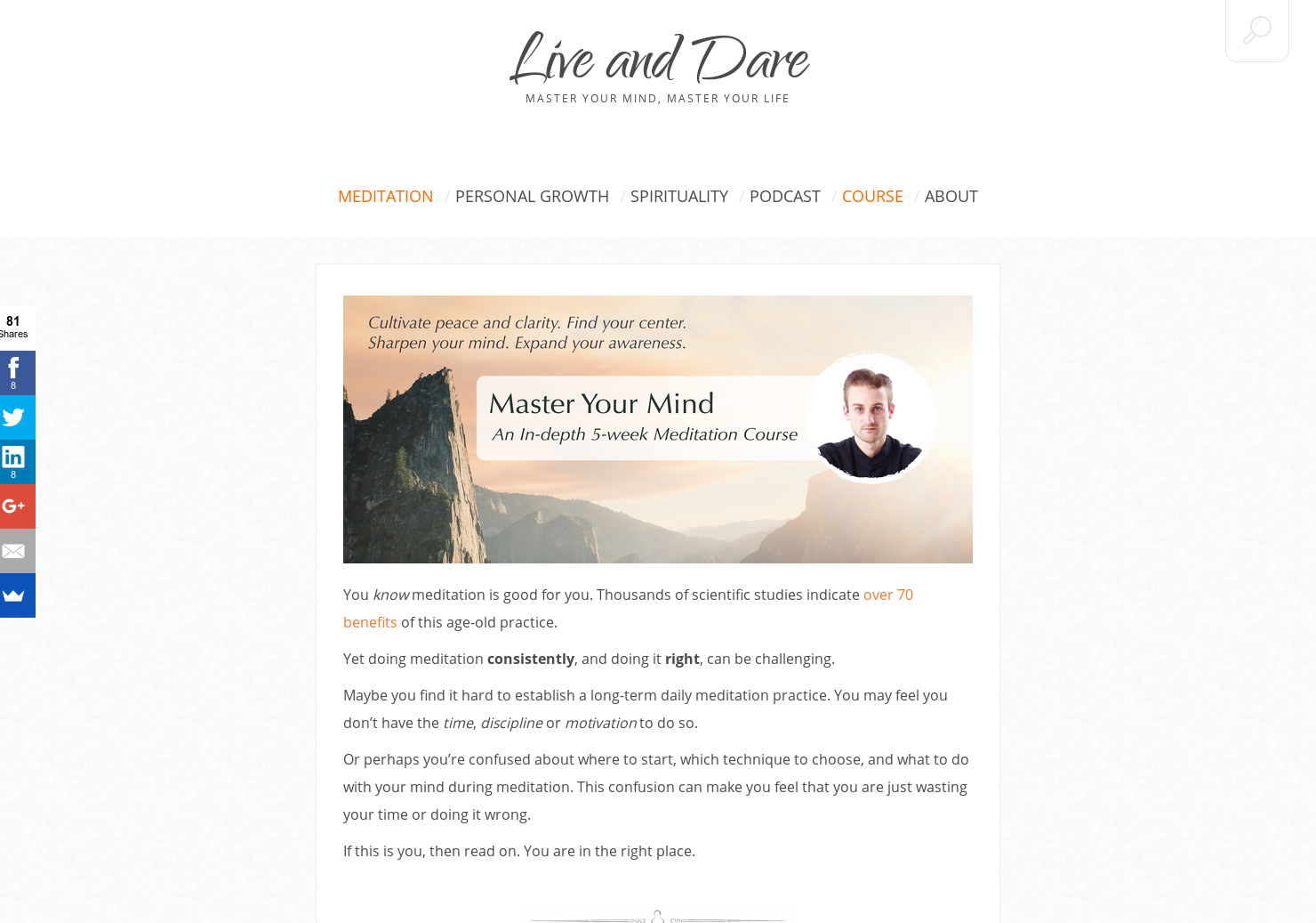 Master Your Mind Meditation Course