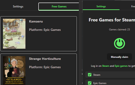 Richiesta di giochi gratuiti - Estensione per ottenere giochi gratuiti da Steam ed Epic media 3