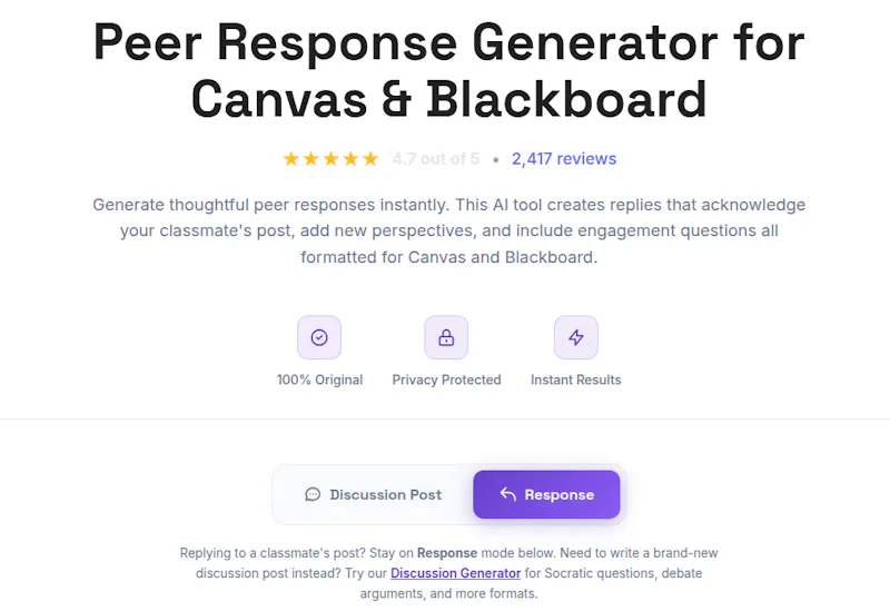 Peer Response Generator screenshot 2