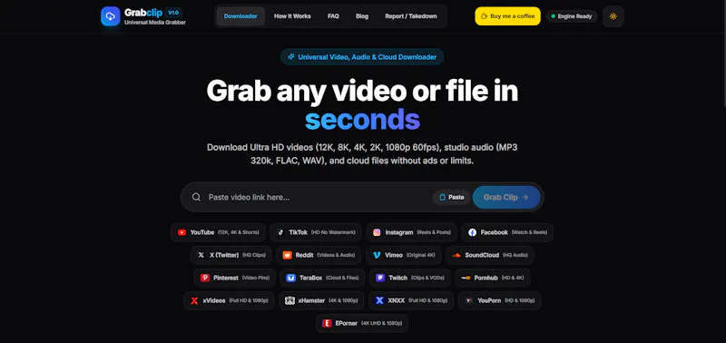 Grabclip: Download Any Video or Audio screenshot 1