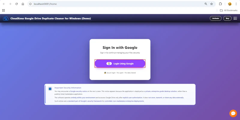 CloudXena Google Drive Duplicate Cleaner screenshot 1