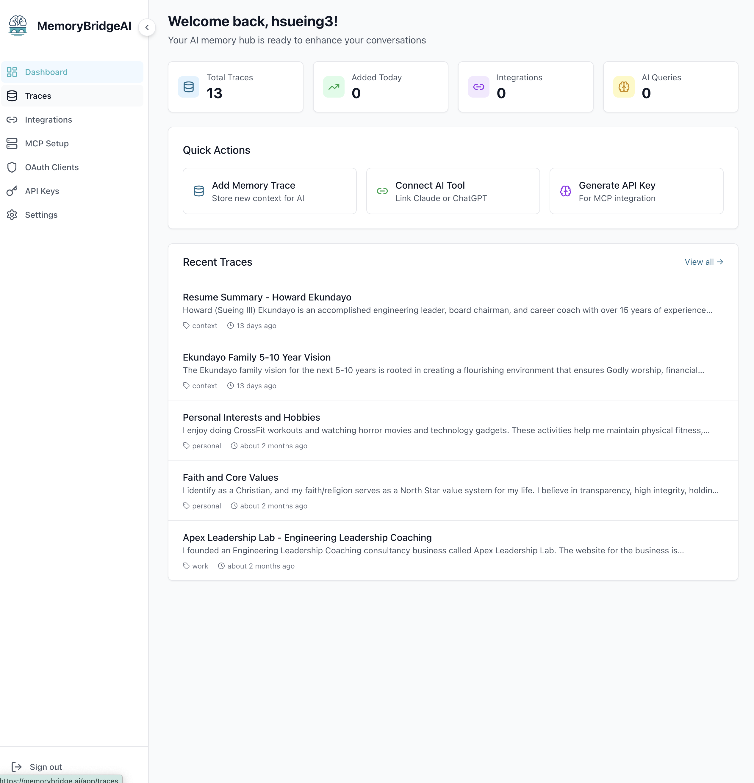 Média MemoryBridgeai - Accès à la mémoire personnelle à tous les assistants et outils d'IA. 5
