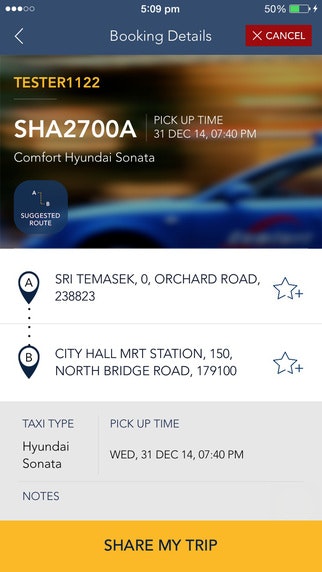 Comfort Delgro taxi booking app gallery image