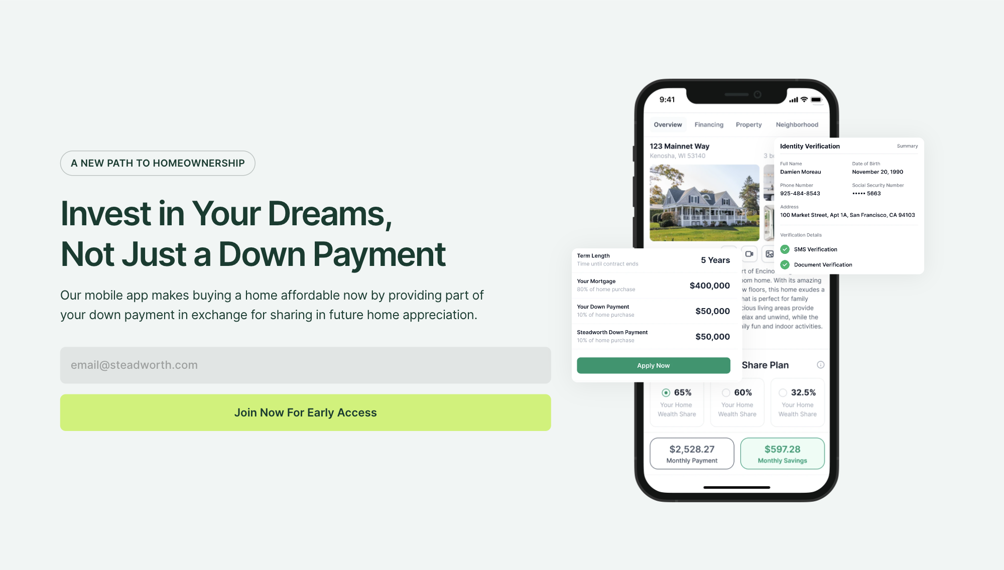 Steadworth - Homebuyers için peşinat yardımı uygulaması medya 2