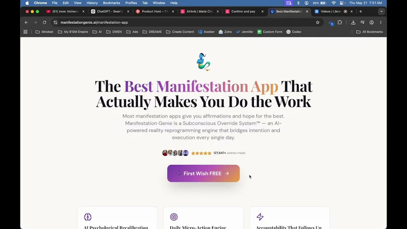 Your personal AI manifestation wizard screenshot 1 (video preview)