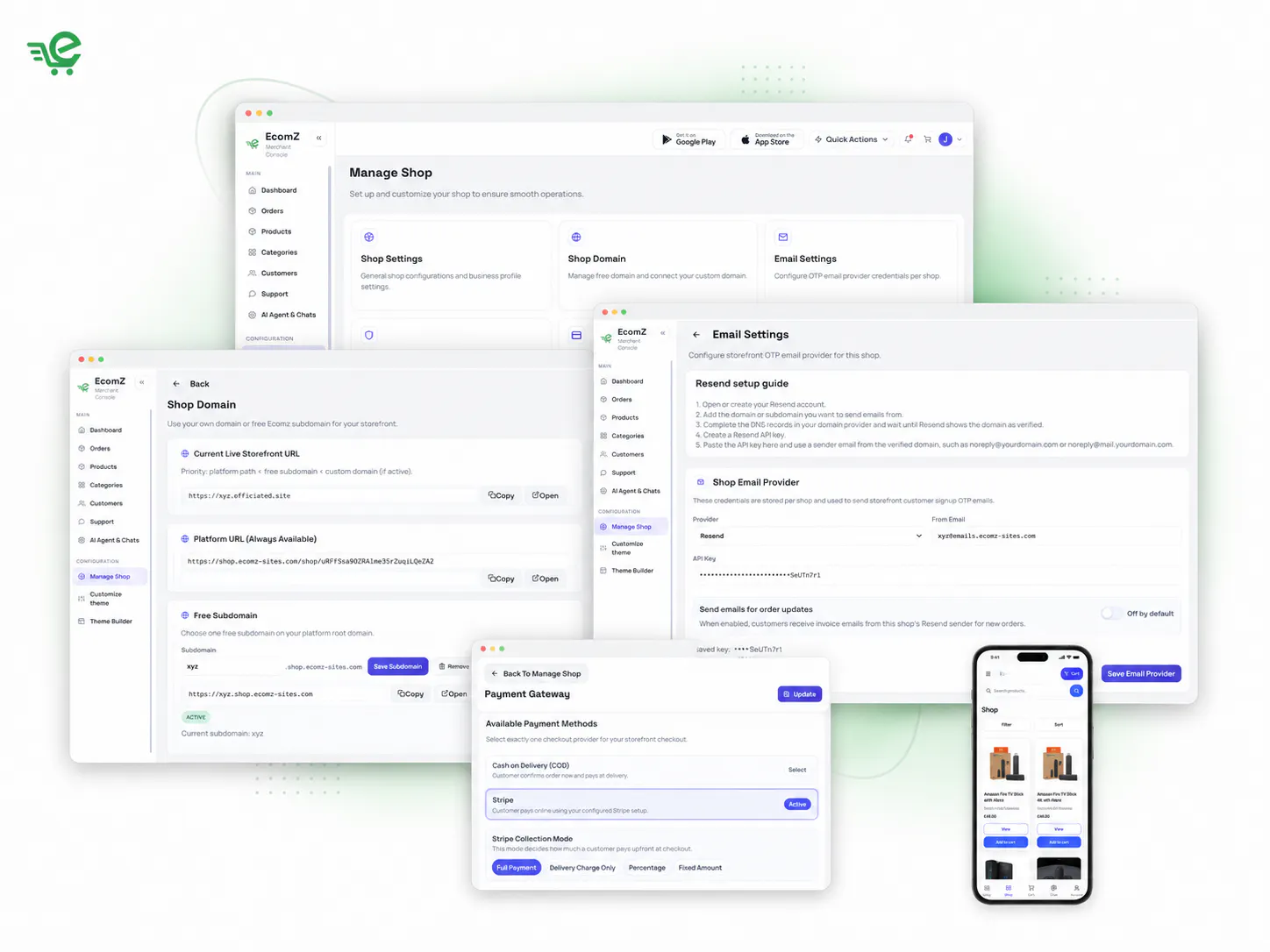 Ecomz AI Multi-Tenant SaaS Store Builder gallery image