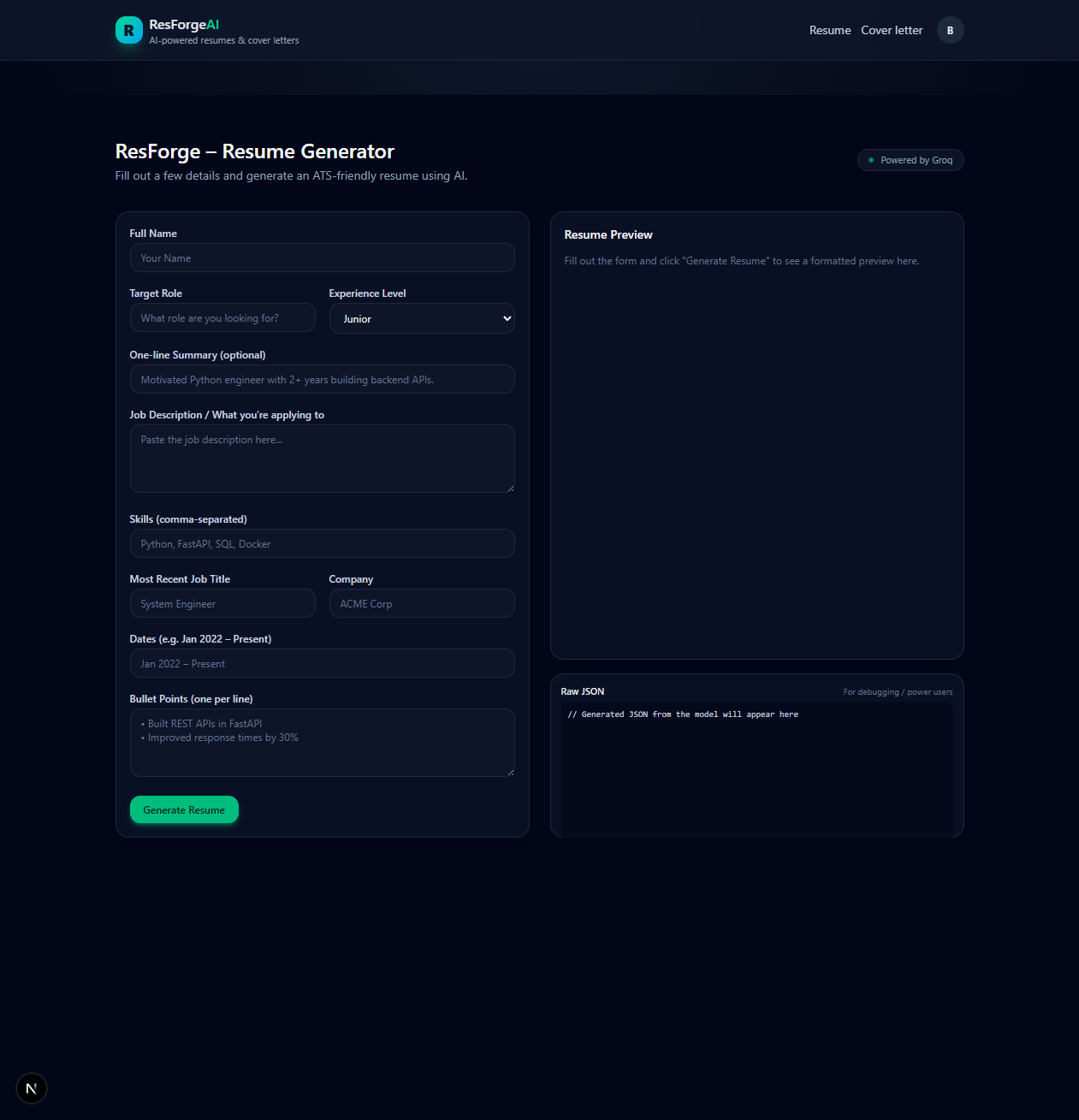 ResForge - AI Resume & Cover Letter gallery image